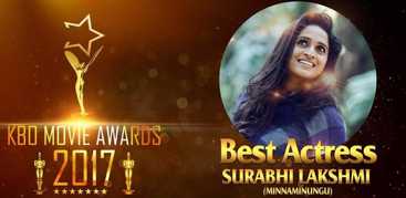 Surabhi receives the Kerala box office awards for the year 2017